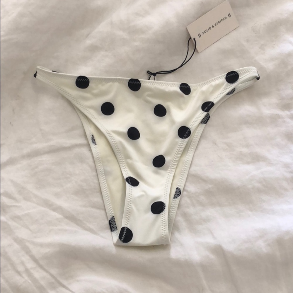 Solid and striped high waisted bikini bottom